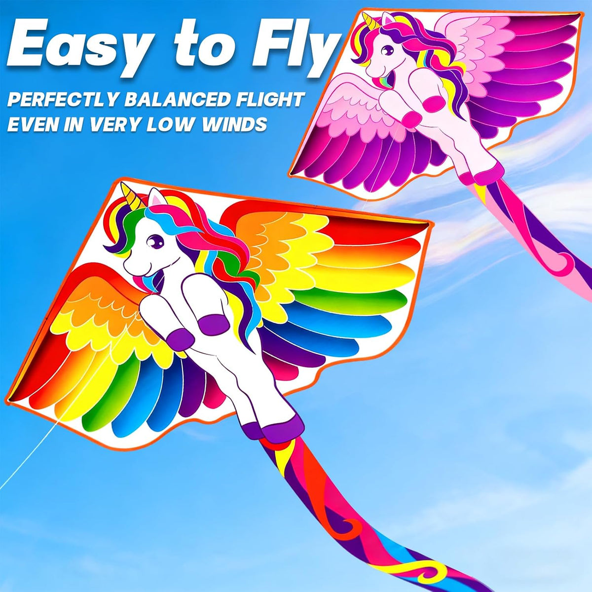 Kite for Kids Ages 4-8-12 & Adults - 2Pcs Unicorn Kites - image 3