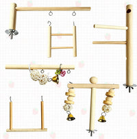 Natural Wood Bird Play Gym for Small Birds - Style B - image 4