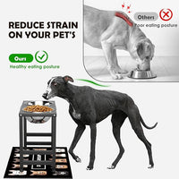 Elevated Dog Bowls for Large Extral Large Breed, Raised Bowl Stand with 2 Stainless Steel Bowls (101oz) and Spill-Proof Mat, 17" Tall Dog Feeder for Extra Large Breeds