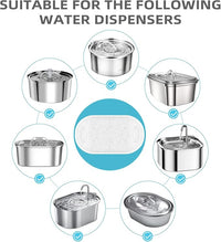Cat Water Fountain Filter Compatible with Stainless Steel Dispenser, Efficient Filtration with Coconut Shell Activated Carbon and Fresh Water (4 Filters+4 Sponges)