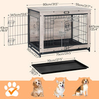 HOOBRO Dog Crate Furniture, 38.6" Large Dog Kennel Indoor - 31.5"L x 21.7"W x 25.4"H / Greige - image 4