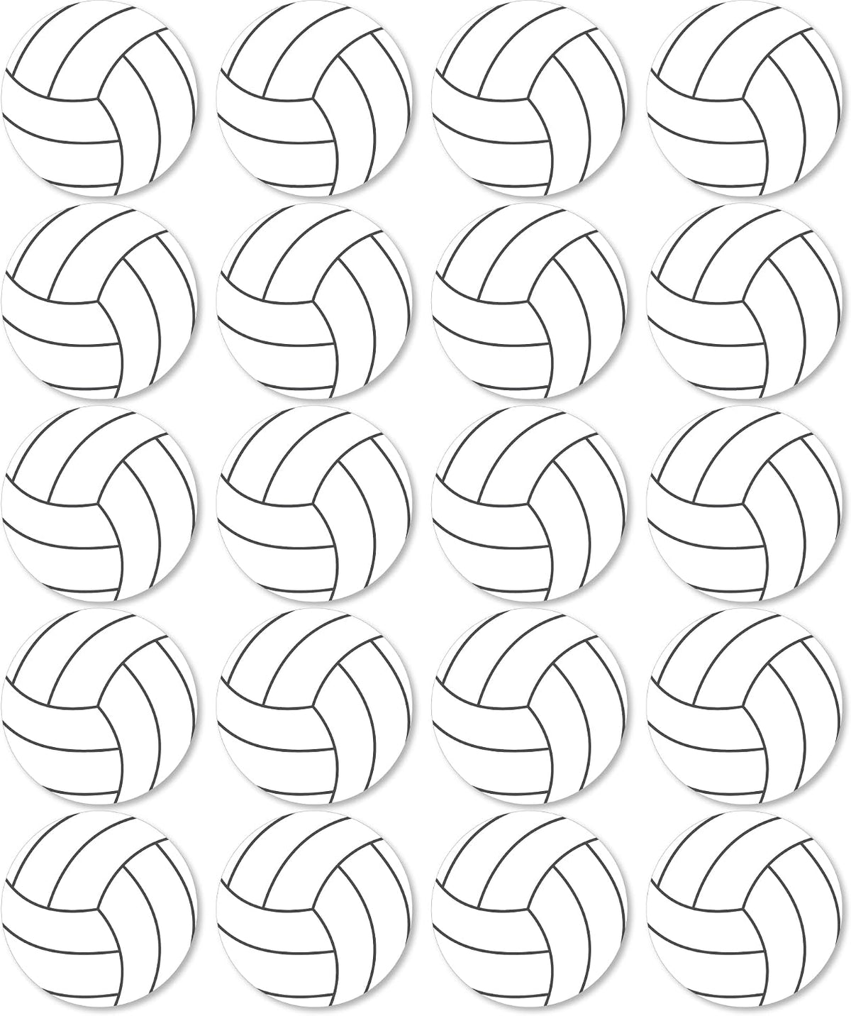 Big Dot of Happiness volleyball party decorations, 20 double-sided cardstock cutouts - view 13