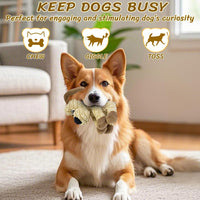 Squeaky Stuffed Dog Toys, Chew Dog for Large Medium Small Breeds – Essentials for Dogs - Khaki - image 4