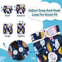 SlowTon Reusable Dog Diapers Female, Washable Doggy Diapers - Large（19''-26''Waist) / C.Animal - image 3