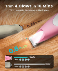 oneisall Low-Noise Dog Paw Trimmer with LED Light – Essentials for Dogs - Pink - image 4