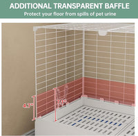 Oneluck Indoor Bunny Cage with Pull-Out Tray,Wheels and Transparent Panel，Rabbit, Guinea Pig, Chinchillas, and Small Animal Condo