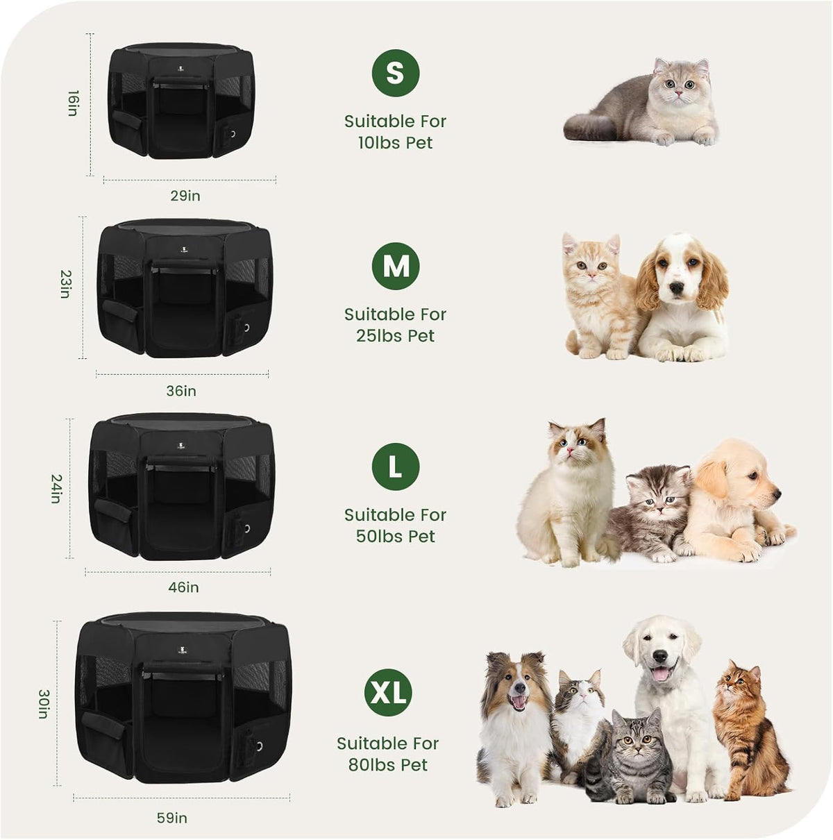 X-ZONE PET Foldable Dog Playpen - XL / Black - image 4