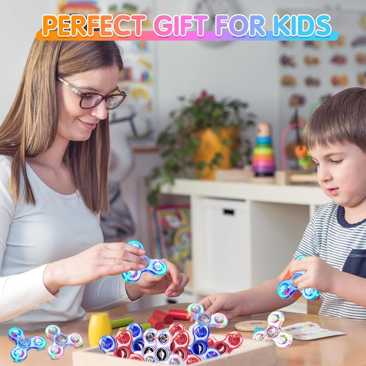 Gigilli Fidget Spinners for Kids 2 Pack - White& Purple - image 4