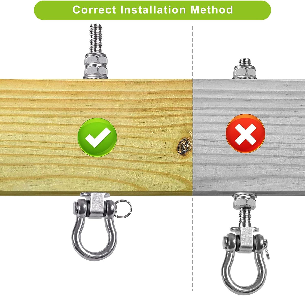 BeneLabel heavy duty stainless steel swing hangers with bearings, set of 2 - view 29