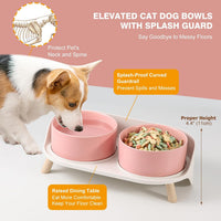 Elevated Ceramic Dog Bowl Set - Pink / Medium - image 3