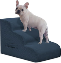 4 Step Dog Stairs Pet Ramp for High Beds, Sofas and Cars – Essentials for Dogs - Navy / 3.0 / 3-Step 16"H