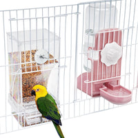 Lemtrflo No Mess Bird Feeder Water Dispenser Set - pink