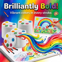 Mini Watercolor Paint Sets 5-Color Paint Palettes with Brush – Fun for Kids & Family - image 4