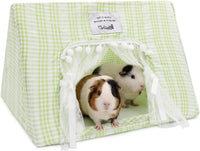 Jenvd Guinea Pig Hideout Large with Curtain - Grid- / Medium