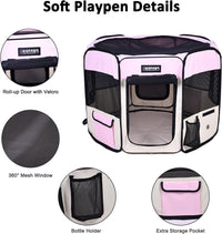 JESPET 61" Pet Dog Playpens - Pink / 61x61x30 Inch (Pack of 1) - image 2