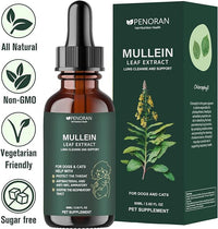 Pet Mullein Leaf Extract Drops for Dogs & Cats Hoarseness, Cough, Easy Breathing, Lung Cleanse and Support, Better Lungs, Soothes Throat Discomfort - ﻿100% Natural and Efficient ﻿ ﻿