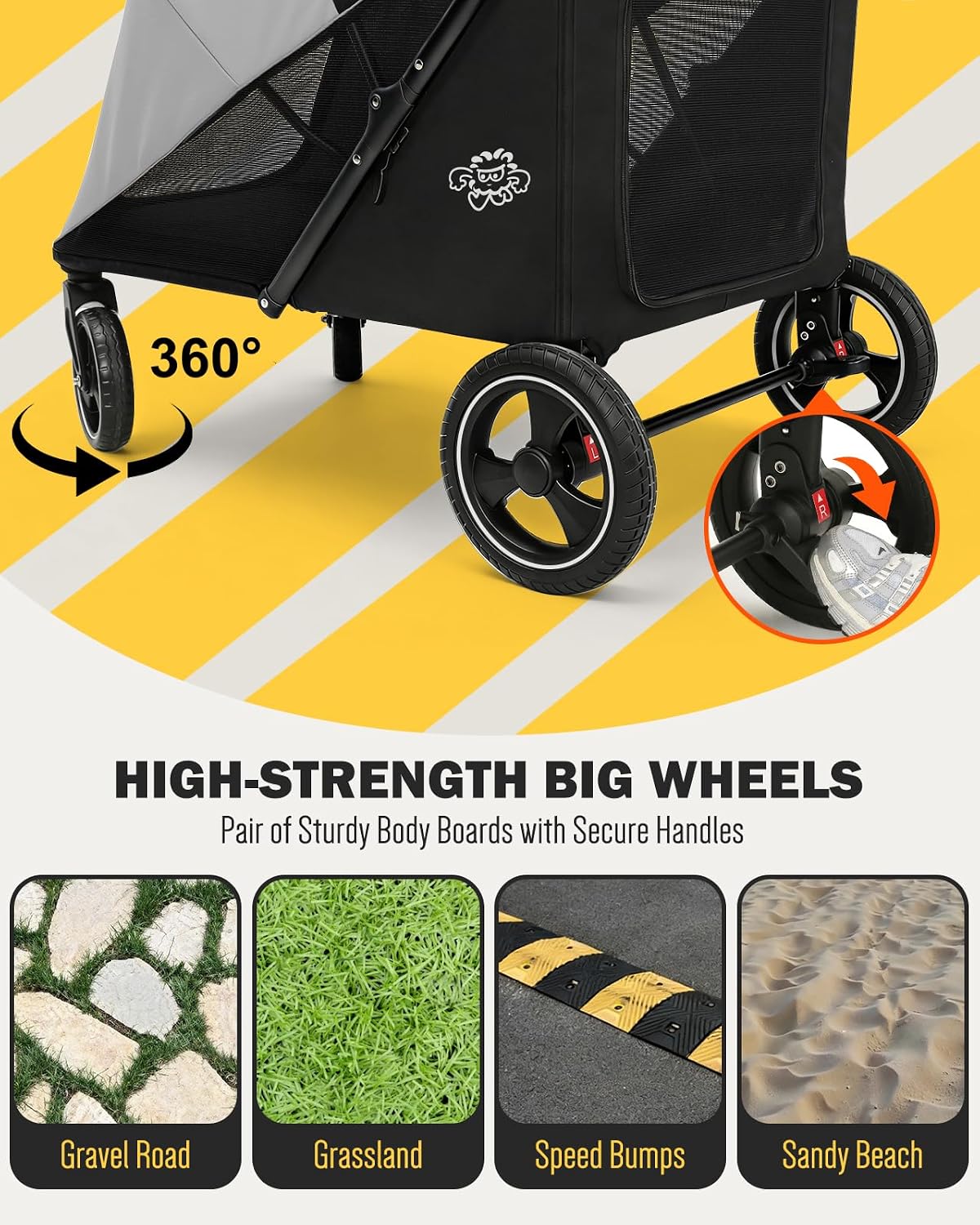 Pet Stroller for Small Dogs and Cats - Large_Walk In - image 4