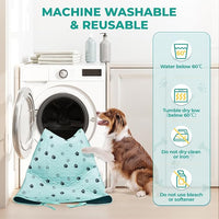 Fostanfly Washable Pee Pads for Dogs, 2 Pack Large 54"x54" Ultra-Absorbent and Leak-Proof Non-Slip Reusable Potty Training Pads for Dogs, Cats, Puppy, Potty of Add 8 Lanyards, Green