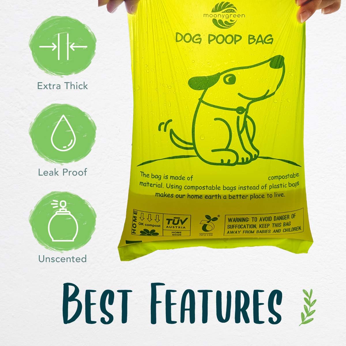 Certified Compostable Dog Poop Bag Rolls - 1 Count (Pack of 60) - image 2
