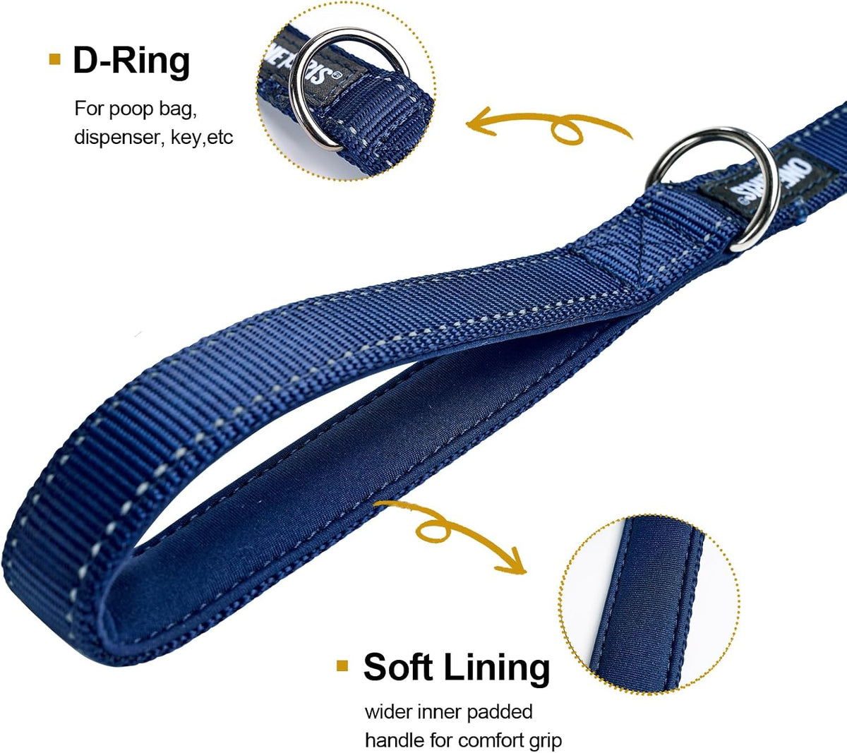 OneTigris No-Pull Dog Leash with Handle for Medium Large Dogs – Essentials for Dogs - Blue / 6FT - image 2