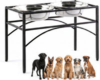 Elevated Dog Bowls Raised Pet Feeder Cat Food Water Diner Stand Set – Essentials for Dogs - L/13.8" Height
