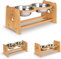 X-ZONE PET Elevated Dog Bowls for Cats and Dogs - M- Height 4.7" up to 7"