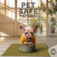 Dog Food Mat - Raised Edges Dogs Mat for Food and Water Prevent Spill, Waterproof Cat Food Mats - 24"L x 15"W / Mustard - image 3