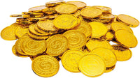 Liatunou 100 piece plastic gold coins, 1.5 inch pirate treasure - view 3