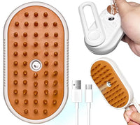 Spritz Defur Comb for Cats, New 3-in-1 Cat Steam Brush for Massaging and Cleaning Shedding Pets, Comb for Long and Short Hair Cats and Dogs Grooming Tool (White)