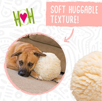 HuggleHounds Plush Ball Dog Toy, Dog Fuzzy Ball Toy - Large / Natural Ball - image 3