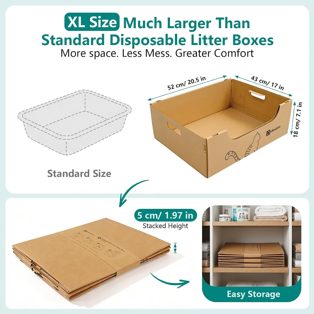 3-Pack Jumbo Disposable Cat Litter Box - 3-Pack / Jumbo - image 4