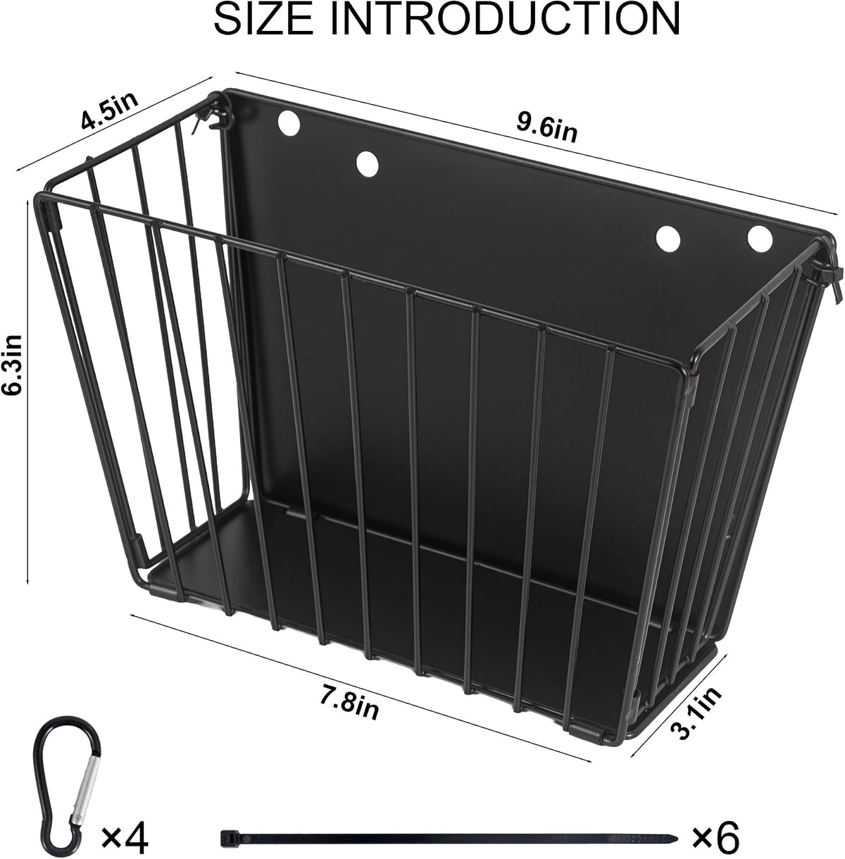 2PCS Rabbit Hay Feeder with Heavy-Duty Metal Frame Guinea Pig Hay - Black-1PCS - image 2