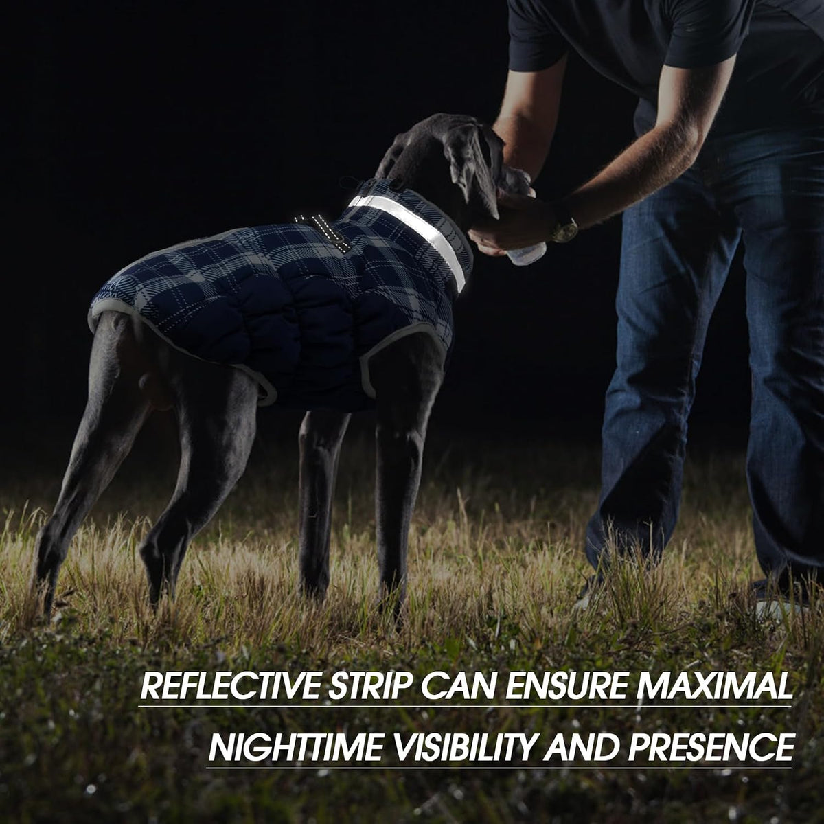 Dog Cold Weather Coats Reflective Dog Warm Jacket with Harness – Essentials for Dogs - Blue Plaid / S(chest:17in) - image 3
