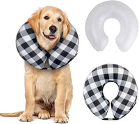 CuteBone Inflatable Dog Neck Donut with Removable Soft Fleece Covers for Small/Medium/Large Dogs and Cats After Surgery GWB03XL
