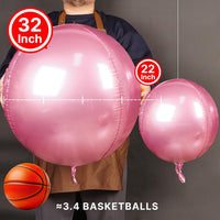 PartyWoo Metallic Silver Foil Balloons 20pcs Large Round Giant 4D - Pink / 6 PCS-32 INCH - image 2