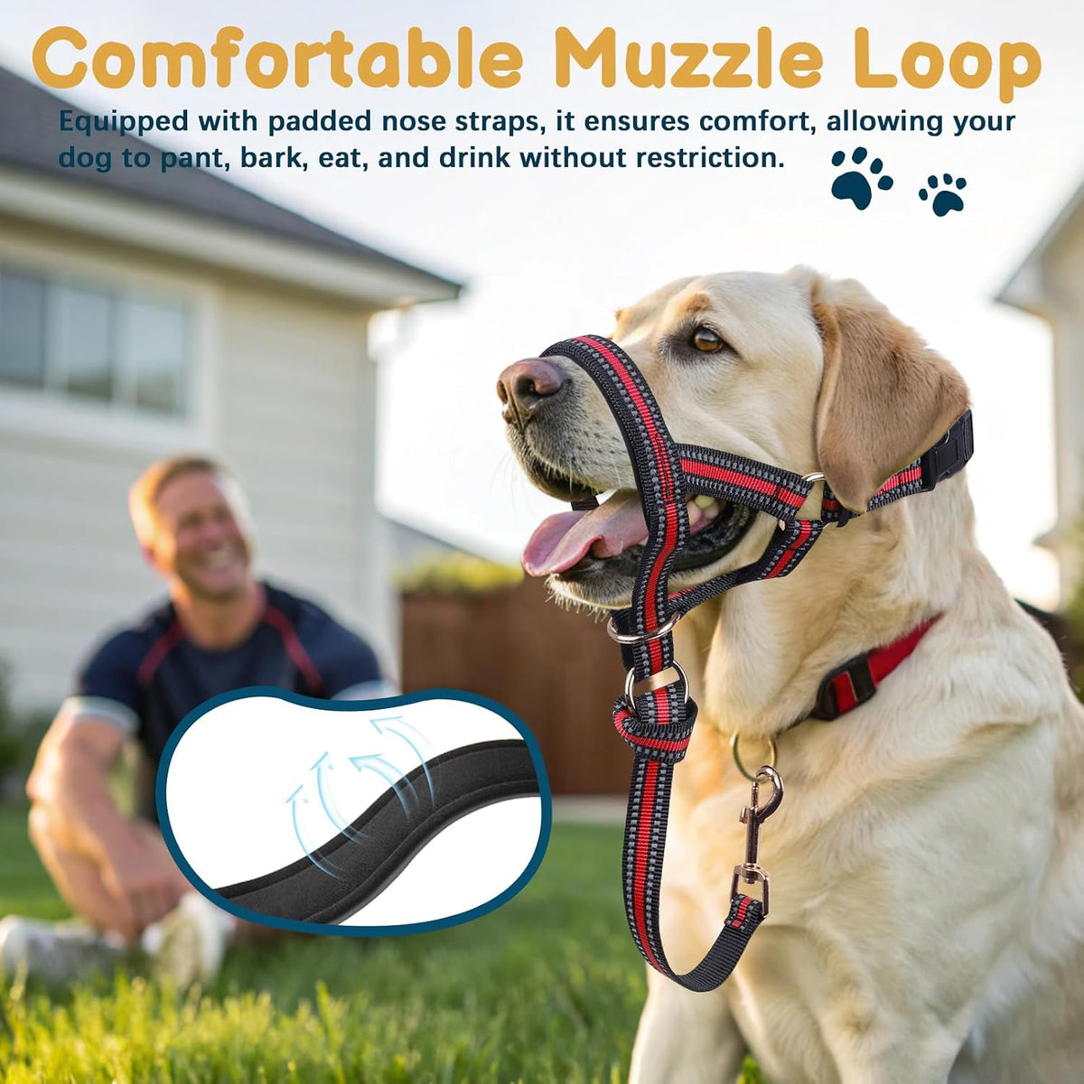 BARKLESS size L no-pull dog head halter with reflective webbing - view 3