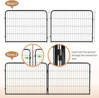 BestPet Dog Playpen Indoor 40 inch 6 Panels Metal Dog Pen Pet Dog Fence Outdoor Exercise Pen with Doors,Pet Puppy Playpen for RV Camping Yard, Black
