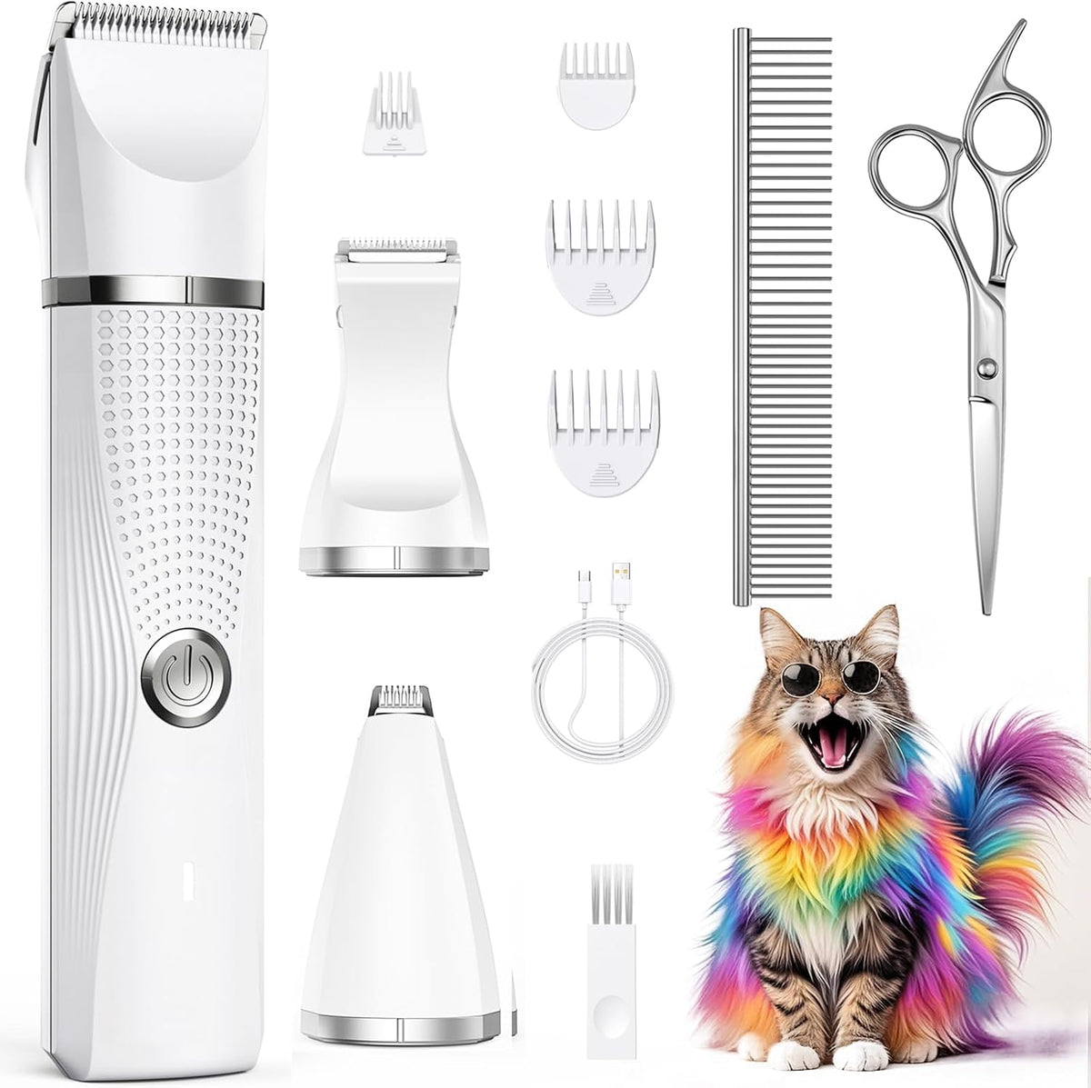 Cat Grooming Clippers Kit with Paw Trimmer