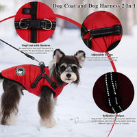 Gyuzh Dog Coat with Harness Puppy Coats Small Dog Harness Jacket - Small / red - image 3