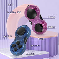 Original Fidget Toy Game, Rubberized Classical Controller – Fun for Kids & Family - 2 / Starry Purple/Starry Blue Style - image 2