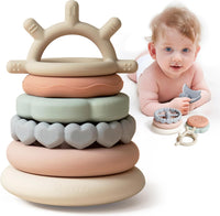 Moonkie Stacks of Circles Soft Teething Toy - multicolored