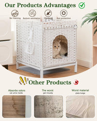 Cat Litter Box Enclosure Hidden Litter Box Furniture - Medium / White - image 4
