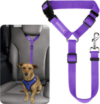 Dog Seat Belt for Car, Headrest Restraint Safety Lead, Dogs Cats – Essentials for Dogs - Purple / Not elastic