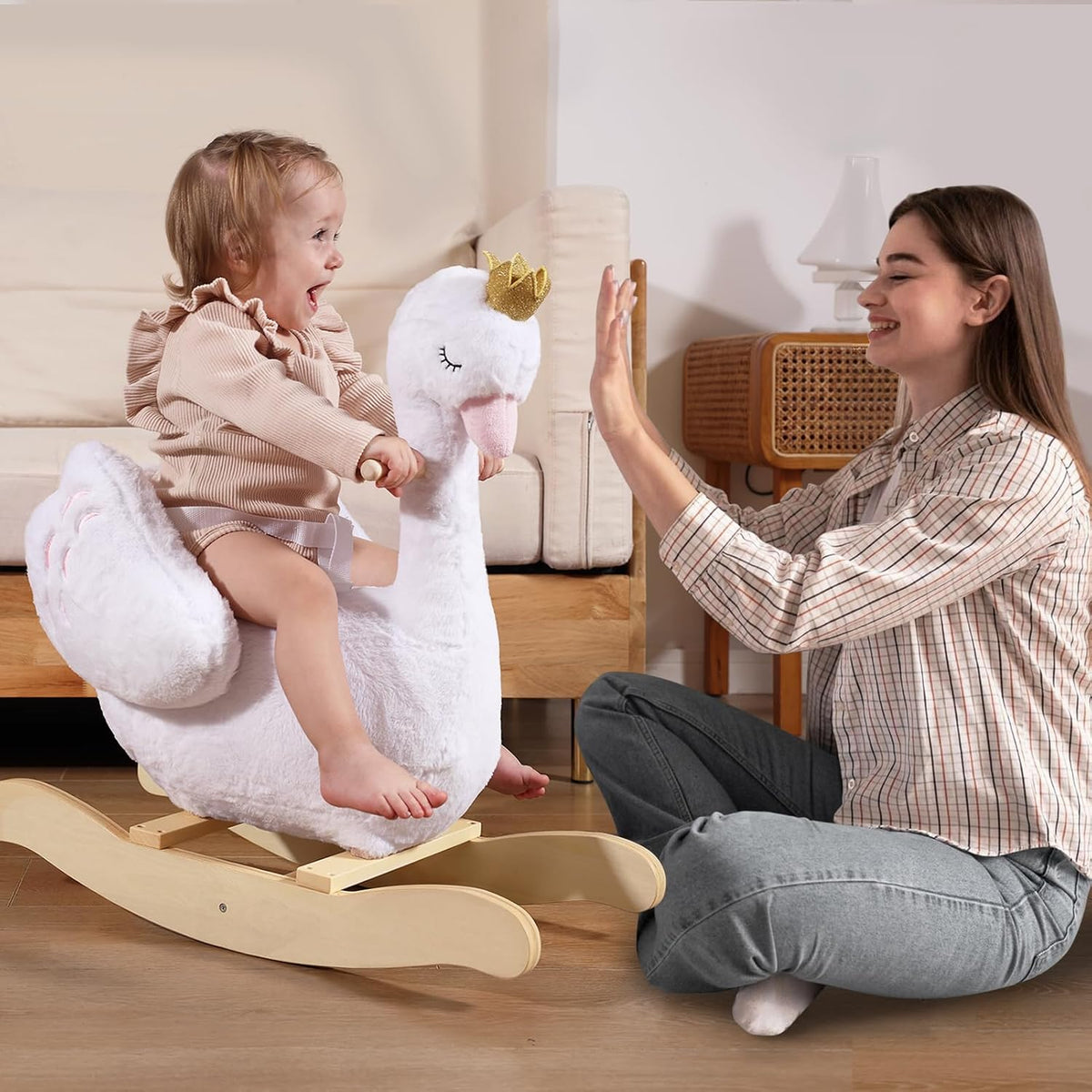 labebe Kids Rocking Horse White Swan - Rocking Swan - image 4