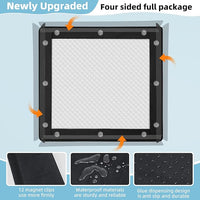 Dog Pee Pad Holder, Puppy Pad Holder, Oxford Cloth Material Soft & Durable, 12 Magnetic Clips, Fits 22" x 22" Pad, Black