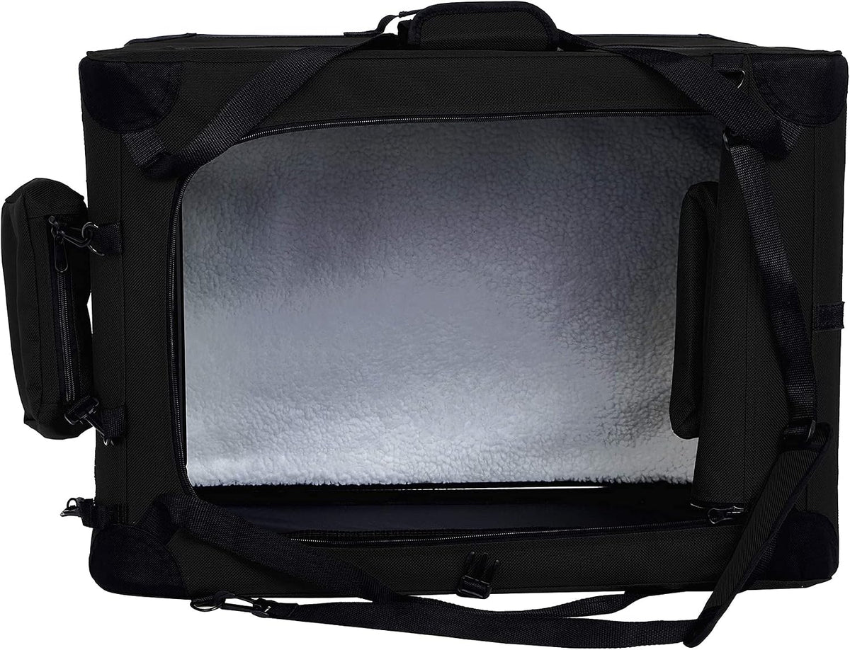 Amazon Basics Portable Folding Soft Pet Dog Crate Carrier Kennel - BLACK / 26.2"L x 17.8"W x 18.1"H - image 3