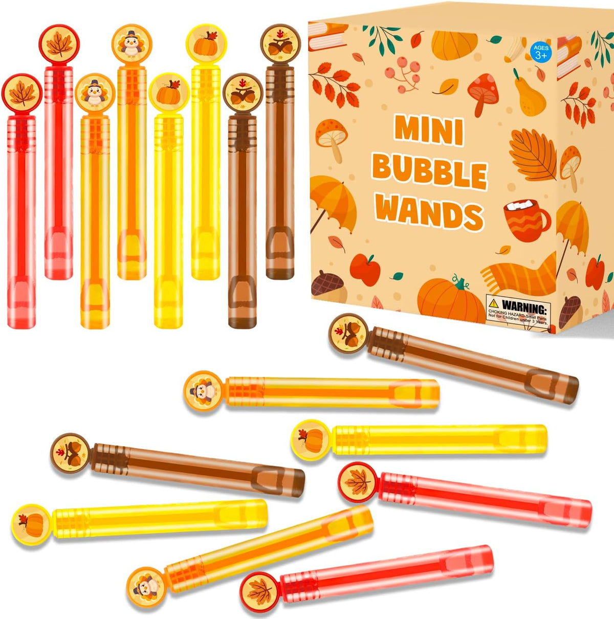 Leetous fall mini bubbles party favors with pumpkin and turkey designs