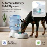 Flexzion Gravity Pet Water Dispenser Drinking Station for Dogs Cats - 3 Gallon - image 3