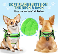Lukovee Small Dog Harness and Leash Set, No Pull Soft Padded, XS - Green - with Stripe / XXS ( Chest 11.5'' ~ 15'') - image 4