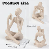 Minimalist Thinker Statue, Fish Tank Decor - Right Thinking Read Book - image 3